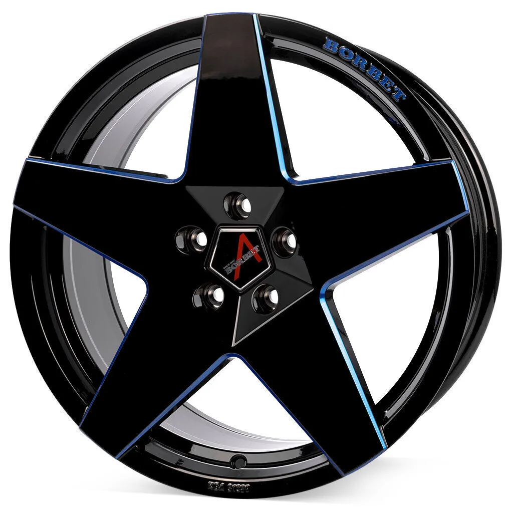 Borbet A - black blue glossy